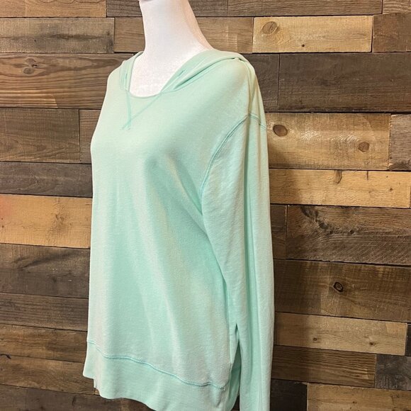 Old Navy Lightweight Mint Green Long Sleeve Hoodie Size Large Cotton Blend - Picture 2 of 8